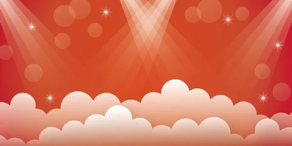 Spotlight Звездой Светлым Боке Облаком Красном Фоне Дизайн Искушения Рождества — стоковое фото