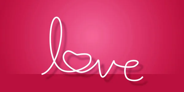 有粉色背景的光芒的爱的标志 情人节贺卡或婚礼贺卡 海报和明信片 横幅爱情和情人节观念 案文的篇幅 剪纸设计风格 — 图库照片#