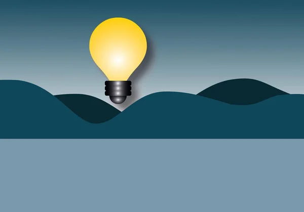 Lâmpada Luz Amarela Fundo Escuro Natureza Ideias Conceitos Inspiração Finanças — Fotografia de Stock