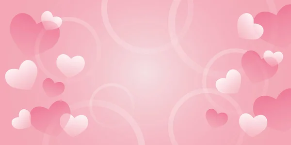 Many Hearts White Circle Pastel Pink Background Greeting Card Happy — ストック写真