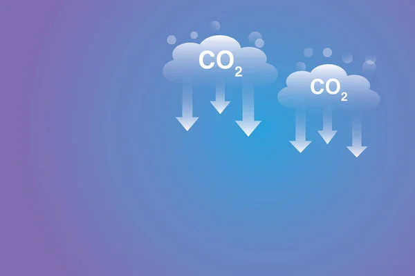 Carbon dioxide emissions icon on colorful background. Reduce CO2 emissions to limit climate change, Global warming, Low greenhouse gas levels. copy space for text. illustration minimalist design style