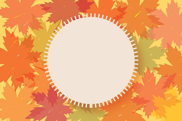 Colorful Variegated Foliage Background Empty Circle Autumn Fall Leaves Thanksgiving — Stock Photo, Image