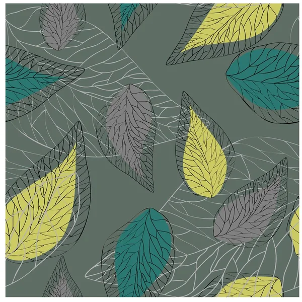 Seamless Pattern Abstract Leaf Vector Fabric Seamless Pattern Design Element — Stockvektor