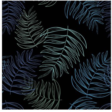 Green leaf pattern texture abstract background. Green tropical leaves. Vector illustration