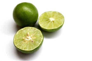 The fresh lime isolated on the white background