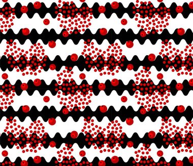 Siyah şeritli, kirazsız bir desen..