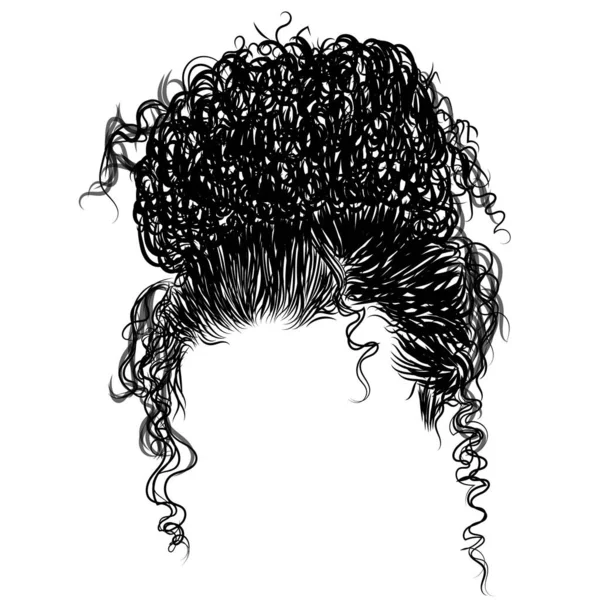 Mädchen Vektor Illustration Mit Niedlichen Dutt Frisuren — Stockvektor