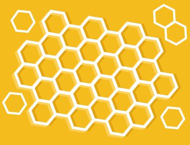 Altıgen altın sarısı bal peteği desenli kağıt arka planı kes