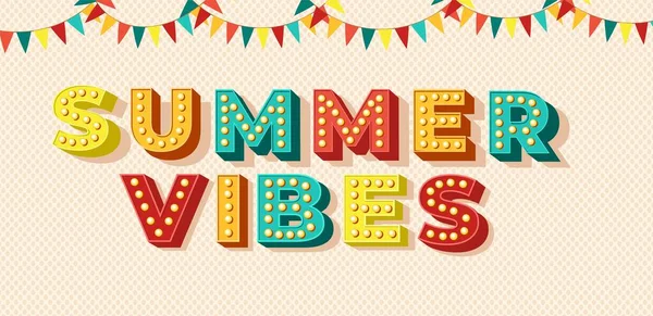 Summer Vibes Banner Design Sommerliche Hintergrundgestaltung — Stockvektor