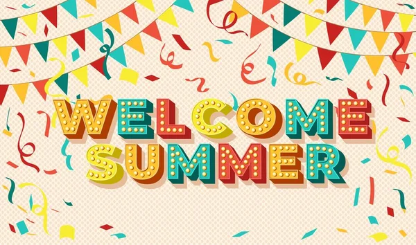 Hoş geldin Summer. Yaz zamanı eğlence konsepti tasarımı. Yaratıcı arkaplan