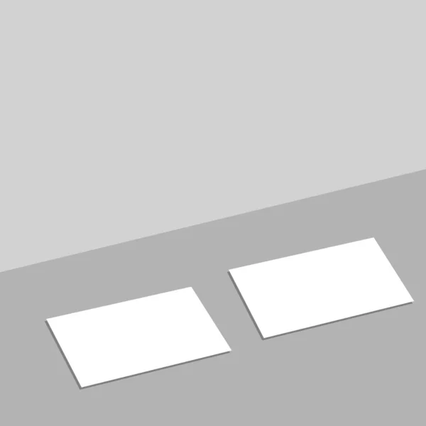 Designkonzept Perspektivische Ansicht Der Visitenkarte Isoliert Auf Grauem Hintergrund Für — Stockvektor