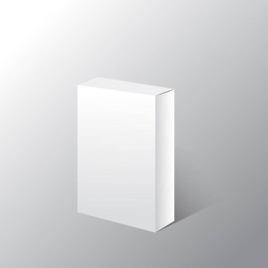 beyaz arkaplanda izole edilmiş karton dikdörtgen paketleme kutuları.