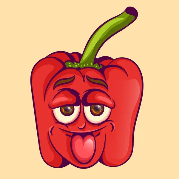 Red Capsicum Pepper Bell Pepper Cartoon Vector Illustration — Stock Vector