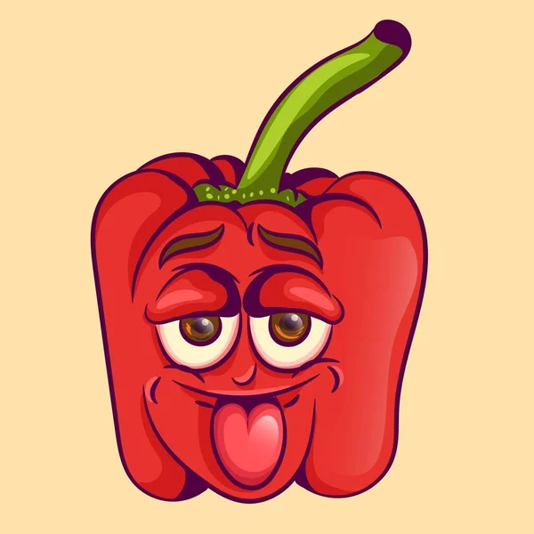 Pimienta Pimiento Rojo Pimiento Dibujo Animado Vector Ilustración — Archivo Imágenes Vectoriales