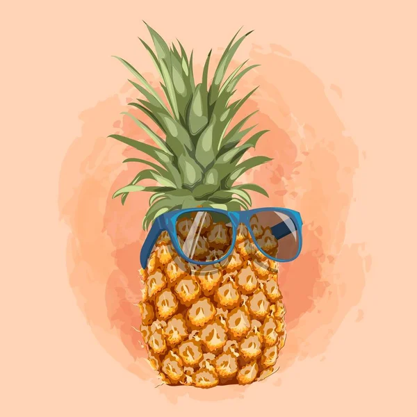 Zomervruchten Voor Een Gezonde Levensstijl Ananasvruchten Vector Illustratie Cartoon — Stockvector