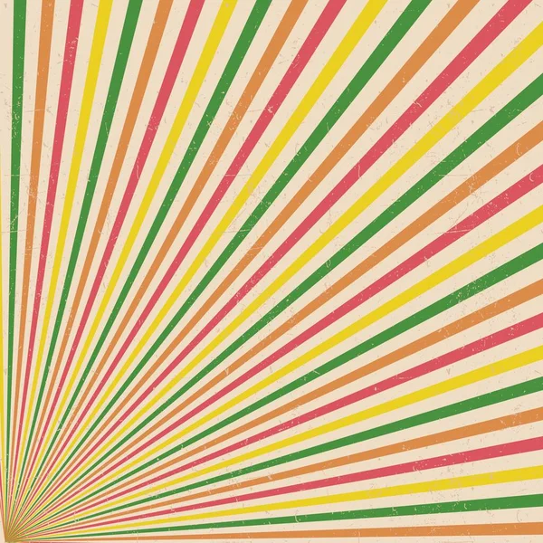 Vintage Sun Retro Banner Background Colorful Grunge Sunburst — ストックベクタ