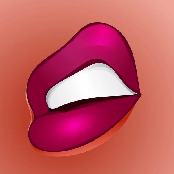 Vector Lips Purple Lipstick Shade - Stok Vektor