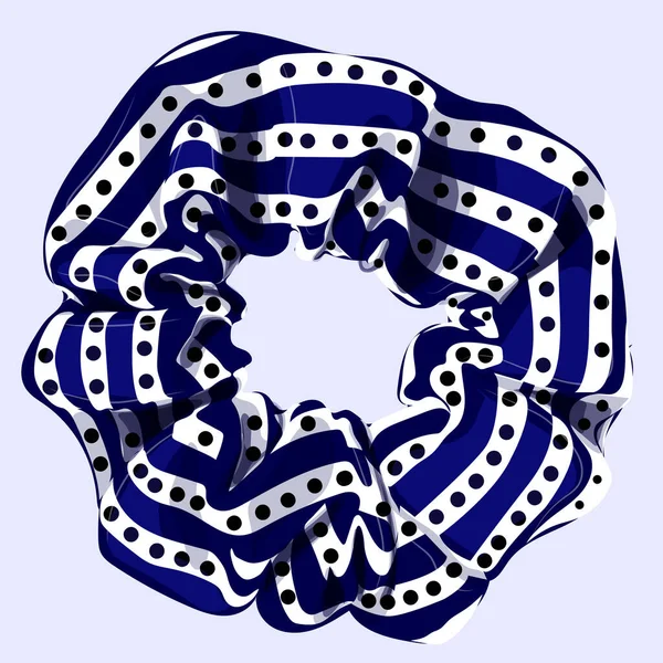 Mignon Vecteur Bleu Cheveux Scrunchie — Image vectorielle