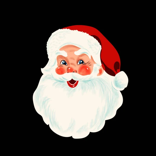 Noel Baba 'nın sevimli gülümseme vektör çizimi.