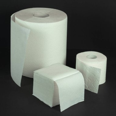 Kağıt havlu, kağıt peçete ve tuvalet kağıdı.