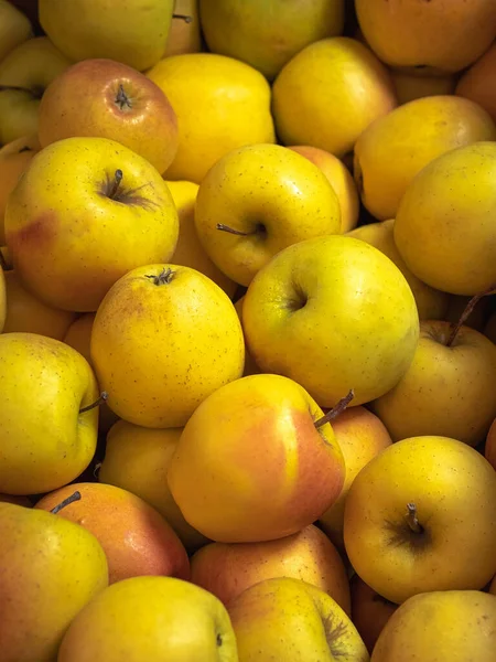 Viele Frische Reife Äpfel Vitamin Produkt — Stockfoto