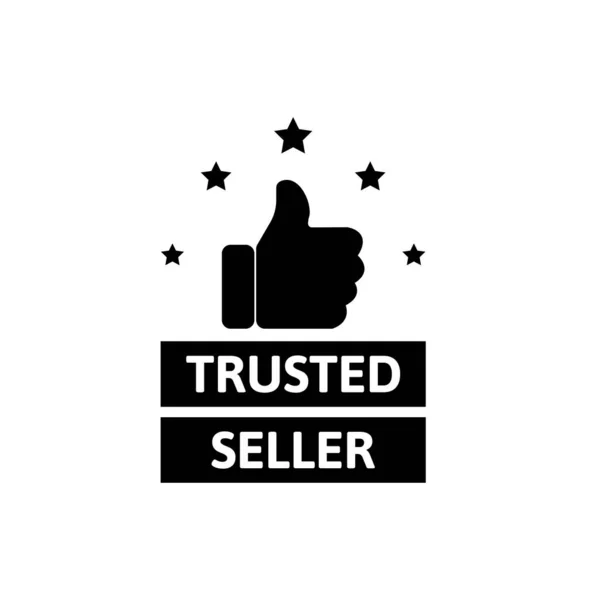 Hodnocení Hvězd Palci Nahoru Pro Šablonu Návrhu Ikon Důvěryhodných Prodejců — Stockový vektor