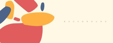 Renkli el çizimi şekilli soyut afiş arkaplanı. Sunum, web sitesi, promosyon vesaire için kullanılabilir