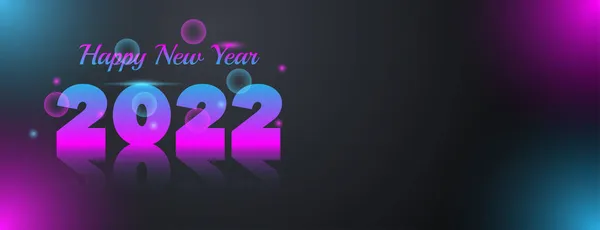 Gradiente Feliz Año Nuevo 2022 Banner Cartel Fondo Con Luz — Vector de stock
