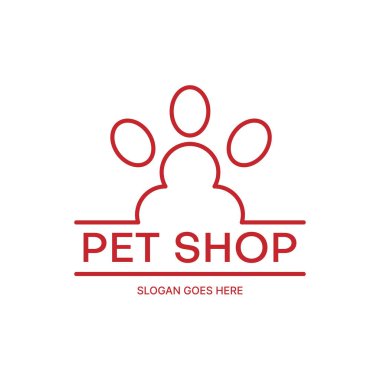 DOG PET SHOP LOGO DESIGN TEMPLATE. VECTOR ILLUSTRATION