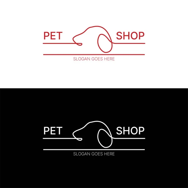 Dog Pet Shop Logo Design Template Vector Illustration — Vetor de Stock