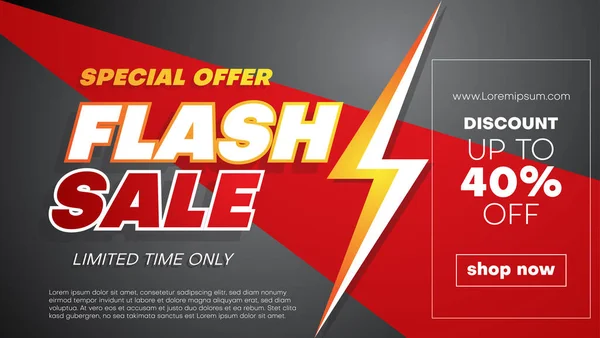 Modelo Design Banner Venda Flash Para Sua Promoção Negócios Ilustração — Vetor de Stock