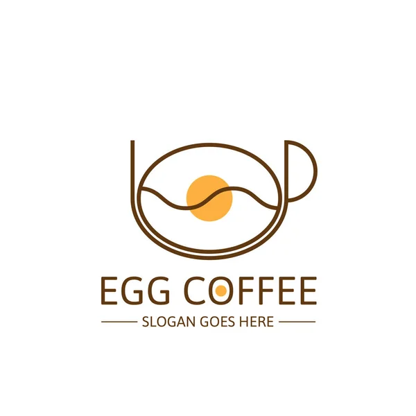 Uovo Caffè Logo Design Inspiration Vector Illustrazione — Vettoriale Stock