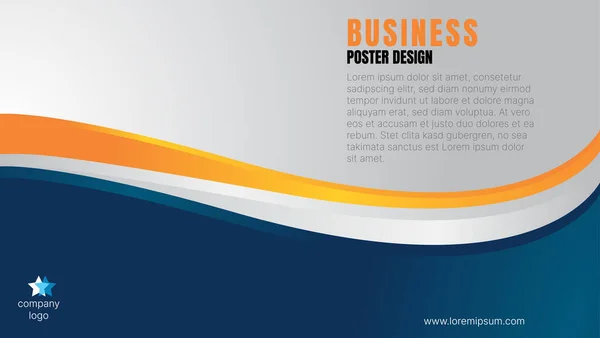 Business Poster Flyer Cover Brochure Banner Background Design Blue Orange — стоковый вектор