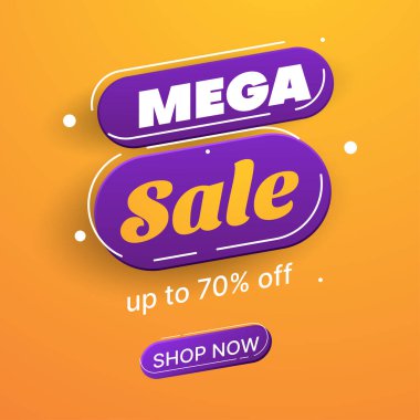 Gerçekçi bir satış pankartı tasarımı. iş vektörü illüstrasyonu