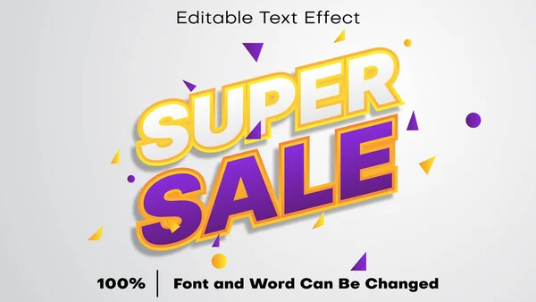 Super Vente Style Effet Texte Effet Texte Modifiable Illustration Vectorielle — Image vectorielle