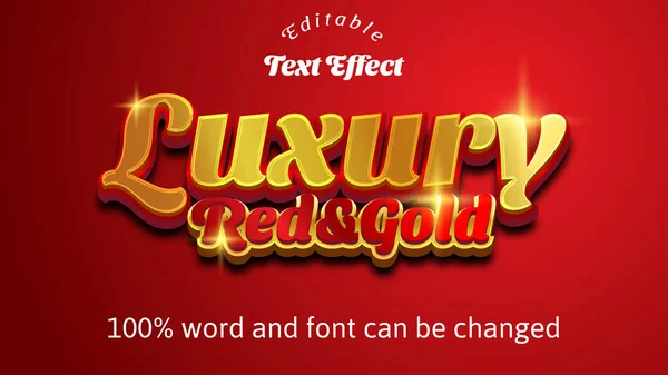 Effet Texte Luxe Couleur Rouge — Image vectorielle