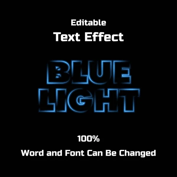 Blauw Licht Tekst Stijl Effect — Stockvector