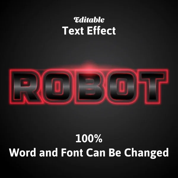 Robot Design Effet Texte Avec Lumière Néon — Image vectorielle