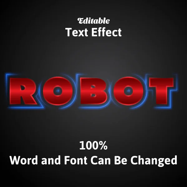 Robot Design Effet Texte Avec Lumière Néon — Image vectorielle