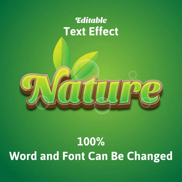Efeito Texto Natureza Com Cor Verde Marrom — Vetor de Stock