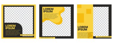 Sarı ve siyah renkli sosyal medya gönderim şablonu