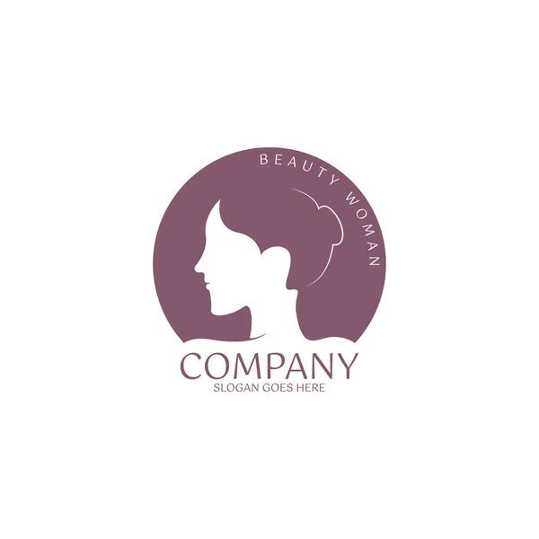Skönhet Kvinna Logotyp Design Inspiration Vektor Illustration — Stock vektor