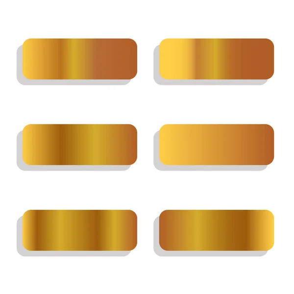 6つのオプションでゴールデングラデーションカラーセット ベクターイラスト — ストックベクタ