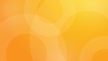 abstract orange background with circular shapes and halftone composition. vector illustration