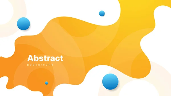 Abstract Orange Background White Fluid Blue Circle Shapes Composition Vector — Stock vektor