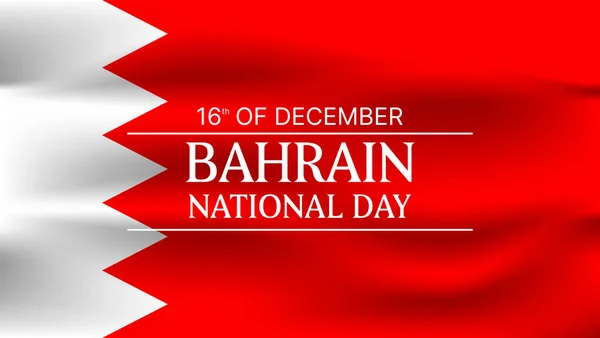 Dia Nacional Bahrein Fundo Com Uma Bandeira Ondulada — Vetor de Stock