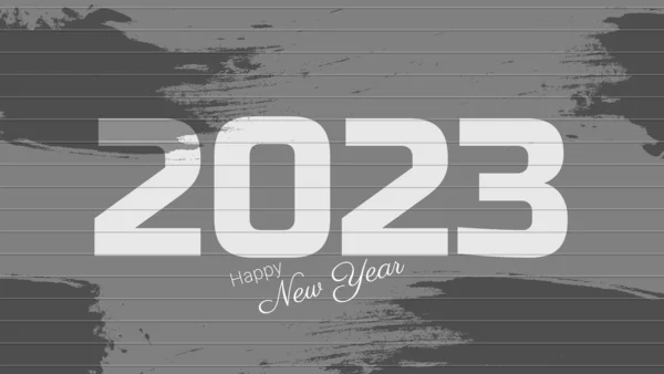 Feliz Año Nuevo 2023 Fondo Con Fondo Rayado Grunge Ilustración — Vector de stock