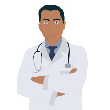 Vektör düz çizim. erkek doktor
