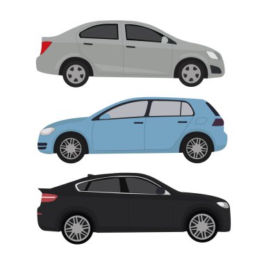 Vektör vagonu ayarlandı. Dört farklı araba.