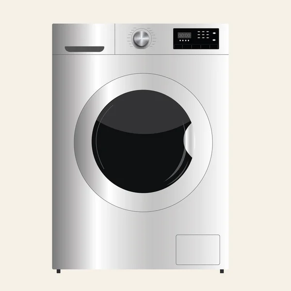 Vektorflache Illustration Waschmaschine Realistischem Stil Grau — Stockvektor